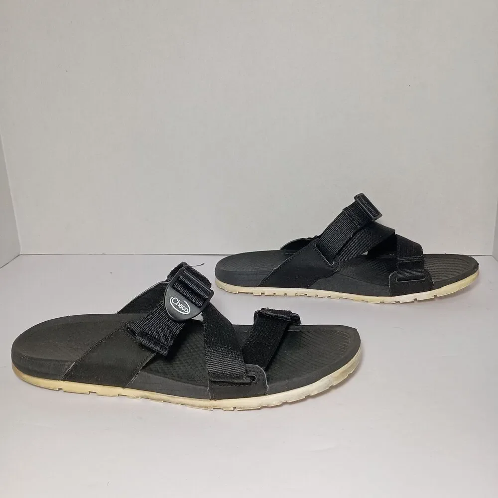 Chaco Lowdown Slides Womens Size 10 Black Adjustable Strap Beach Trail Sandals